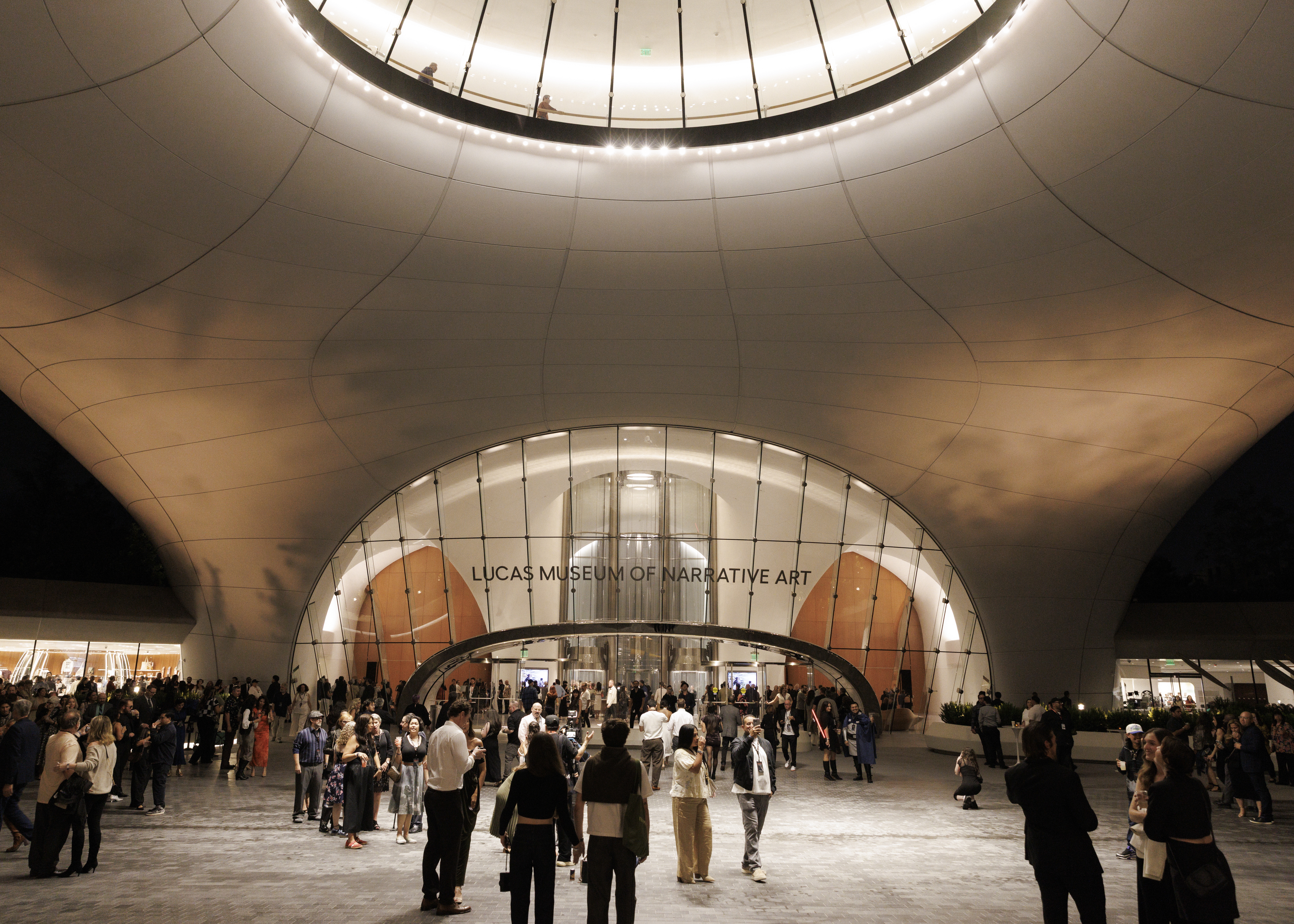 The Lucas Museum of Narrative Art during its Founding and Member Opening Party in Exposition Park in Los Angeles.
