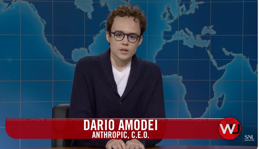 Snl jane wickline as dario amodei anthropic screenshot