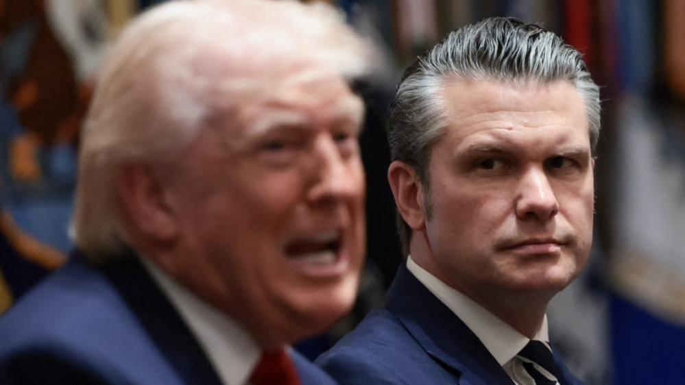 Image shows Donald Trump and US Defence Secretary Pete Hegseth