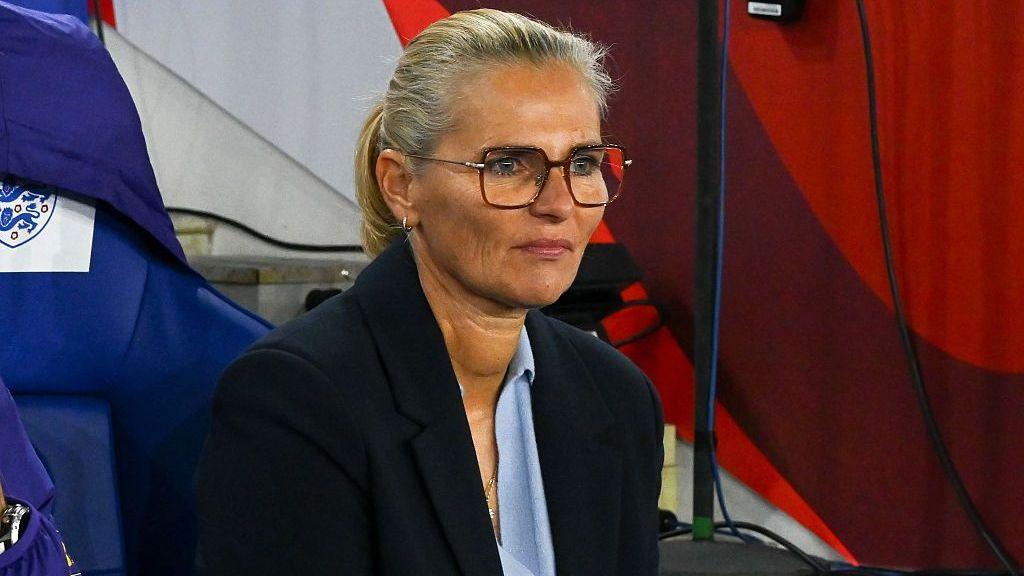 Sarina Wiegman during England's 5-0 victory over Greece
