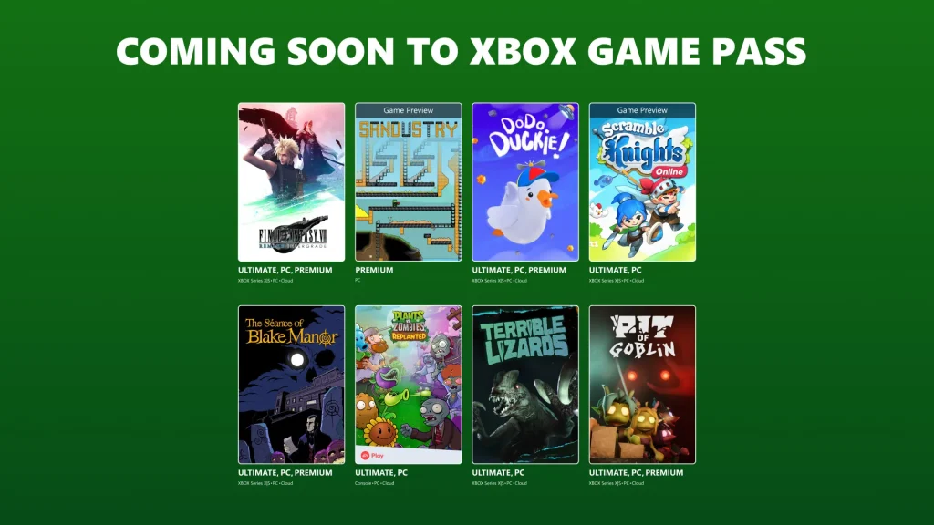 Game pass october second half